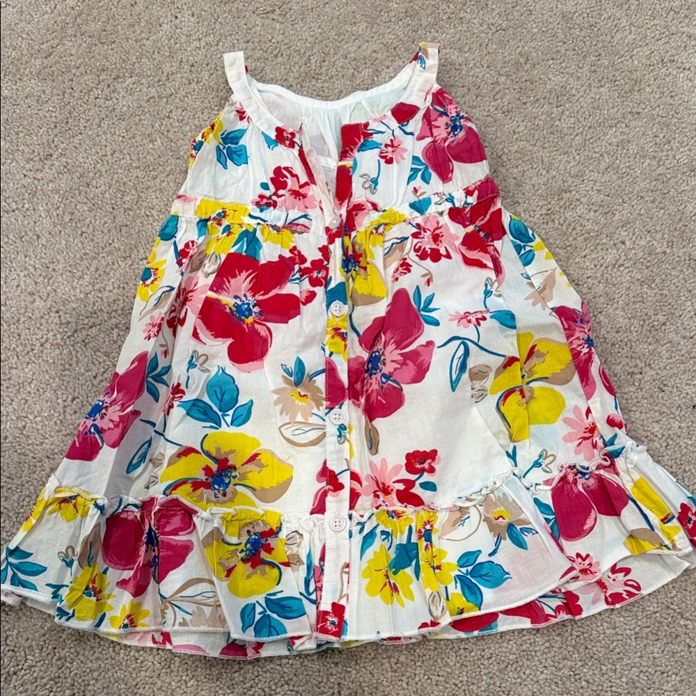 United Colors Of Benetton Floral Kids Dress - Red, Yellow, Blue